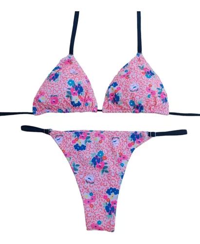 Bikini Malla Triangulo Clasica Les Regulable Varios Colores