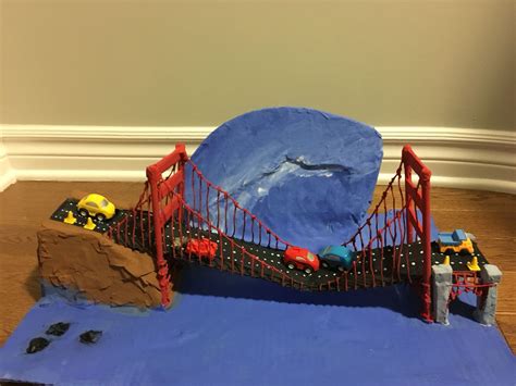 A broken "Gloden Gate Bridge" by a 9.0 magnitude earthquake with a ...