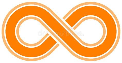 Infinity Symbol Orange Outlined With Discontinuation Isolate Stock