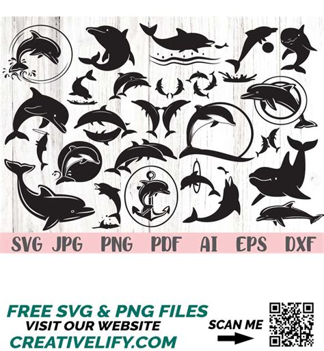 Dolphin Bundle Svg Dolphin Svg Dolphin Silhouette Svg Instan - Inspire ...