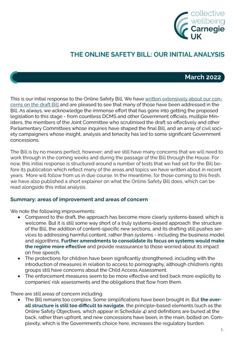 The Online Safety Bill Our Initial Analysis Carnegie UK Trust