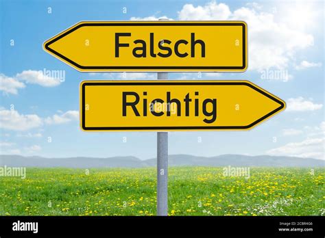 Two Direction Signs Wrong Or Right Falsch Oder Richtig German