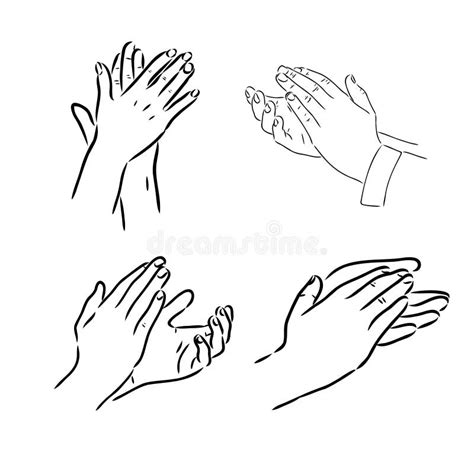 Doodle Applause Happy People Drawn Hands High Five Illustration