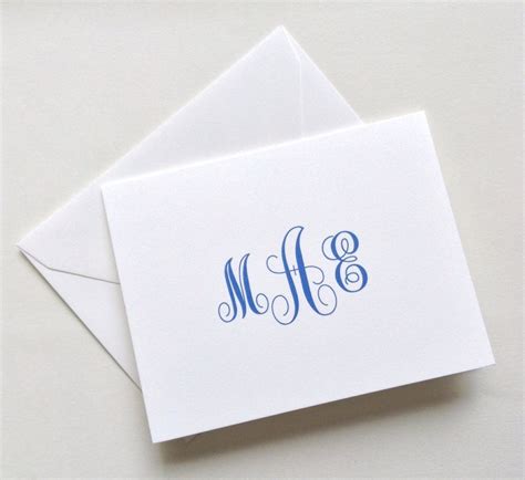 Personalized Note Cards Custom Monogram By Rittenhousetrades