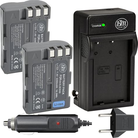 Bm Premium Pack Of En El E Batteries And Battery Charger For Nikon