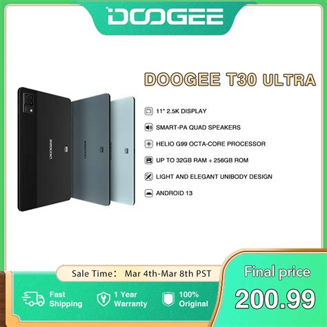 DOOGEE Tableta T30 Ultra De 11 Pulgadas Dispositivo Con Pantalla De 2 5