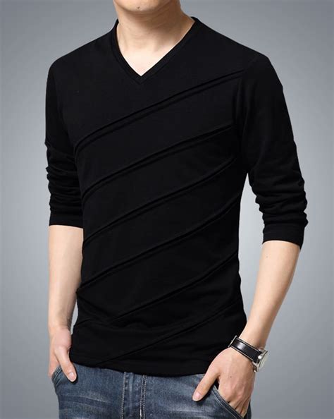 Hebel Annahme Sprecher Black Full Sleeve T Shirt Krawatte Richtung Qualität