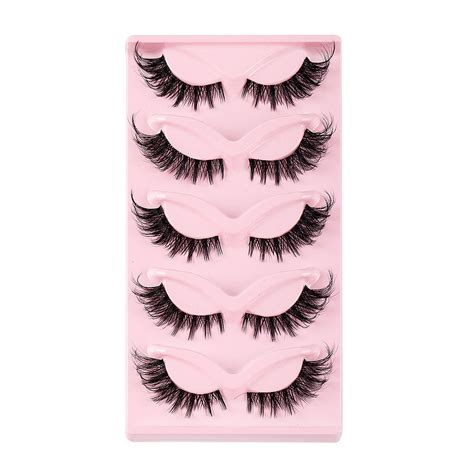 Cakviica Pairs Transparent Stem Eye False Eyelashes Lengthens And