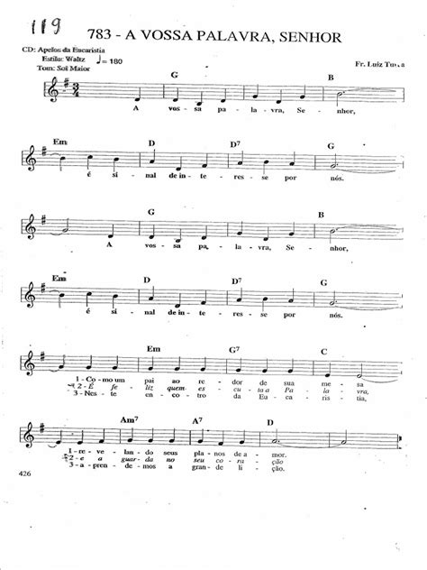 A Vossa Palavra Senhor Letra - 783-A Vossa Palavra, Senhor | PDF
