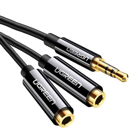 UGreen 3 5mm Male To 2 Female Audio Cable 25cm Connect Computers