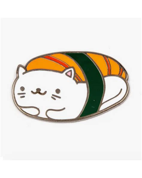 Cat Nigiri Sushi Enamel Pin Home