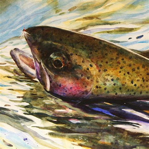 Rainbow Trout Watercolor Print Fish Art By Dean Crouser Etsy Fly