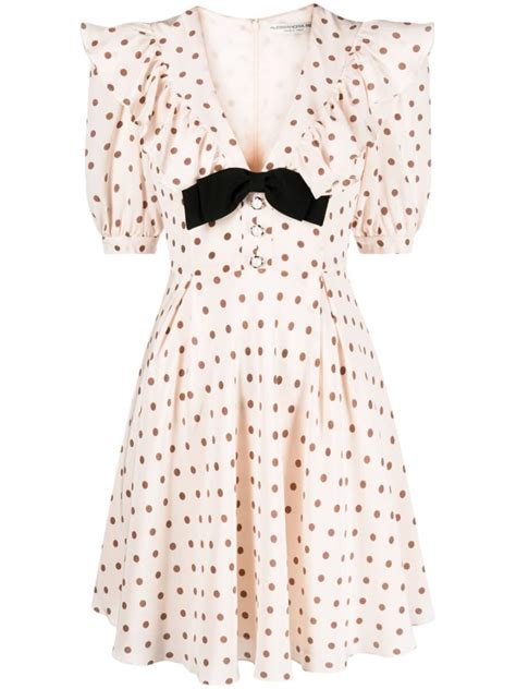 Buy Alessandra Rich Polka Dot Mini Dress Beige At 25 Off Editorialist