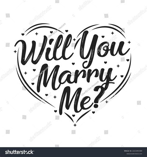 Will You Marry Me Vector Text Stock Vector Royalty Free 2221493389