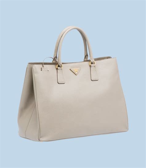 Prada Leather Handbag Clay Gray Leather