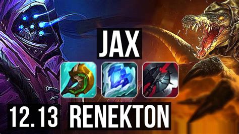 Jax Vs Renekton Top 802 Legendary 300 Games 900k Mastery Kr