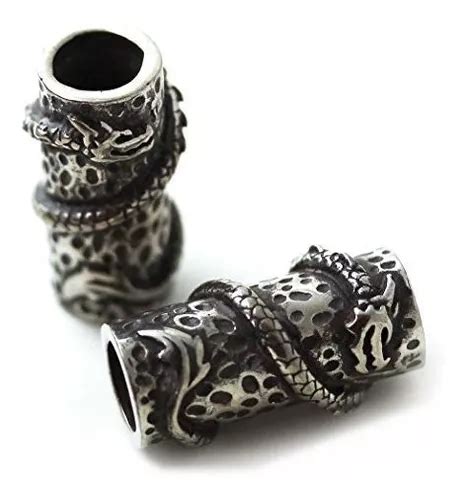 Peltre Norse Vikingo Dragon Barba Cuentas Anillos Dreadlock Cuotas