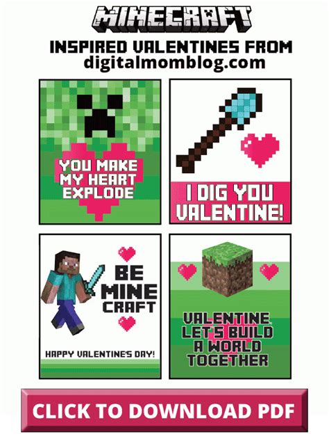 Minecraft Cards Printable Calendar Printables