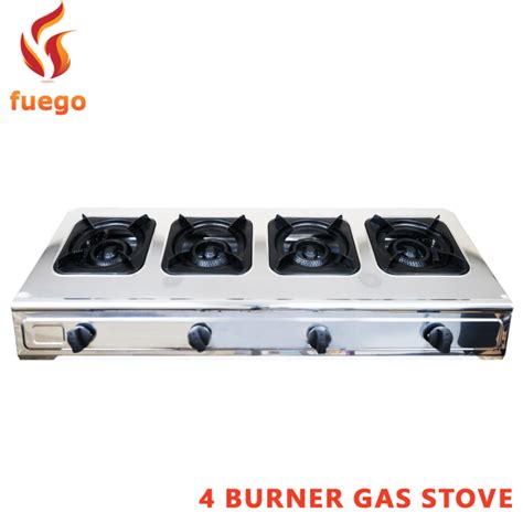 4 Burner Linear Style Stainless Steel Gas Stove Honeycomb FUEGO FG-4BURNERLS | Lazada PH