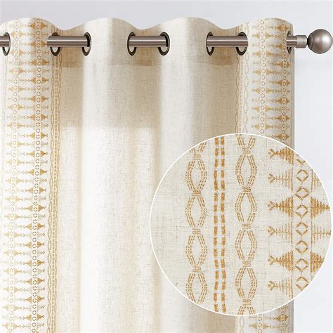 Amazon Jinchan Boho Curtains Embroidered Window Curtains For