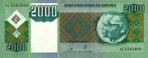 Billete De Banco 2 000 Kwanzas Angola 1999 2011 Kwanza Issue Wor P