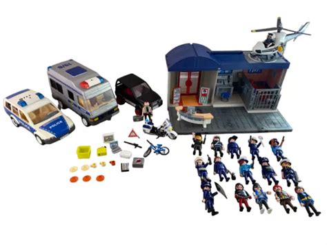 Playmobil Grand Paquet V Hicules De Police H Licopt Re Poste De Police