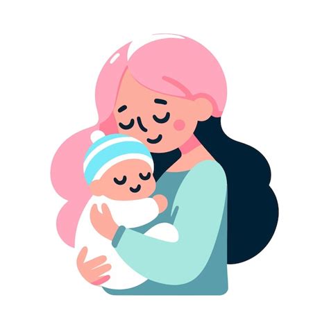 Premium Vector Mother And Baby Vector Illustration