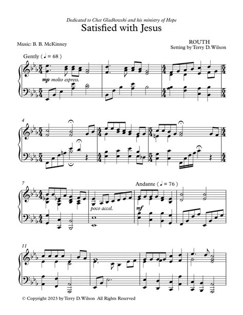 Satisfied With Jesus Piano Solo Digital Sheet Music Sheet Music Plus