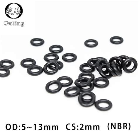 100PC Lot Rubber Ring CS2mm Black NBR Sealing O Ring OD5 5 5 6 6 5