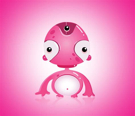 Pink Robot Character Free Graphic Vector