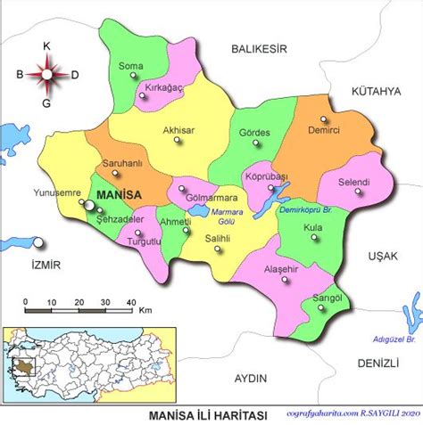 Manisa Haritası Harita Haritalar Türkiye