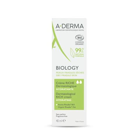 Crème soin corps biology riche dermatologique hydratante Bio A DERMA