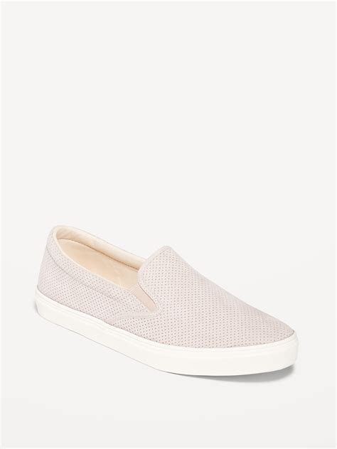 Perforated Faux Suede Slip On Sneakers Old Navy