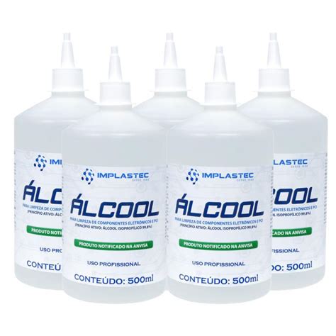 Kit 5 Álcool Isopropilico 500ml 99 8 PCI Limpeza Eletrônica Placas