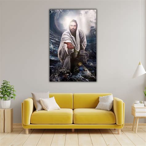 Jesus Reaching Hand Canvas Print Jesus Give Me Hand Jesus Wall Decor The Hand Of God Wall Art