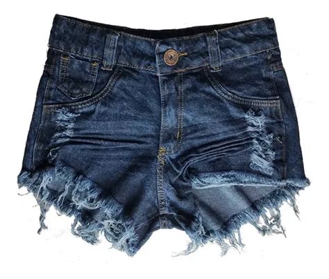 Shorts Jeans Feminino Cintura Alta Desfiado Hot Pants St003 MercadoLivre