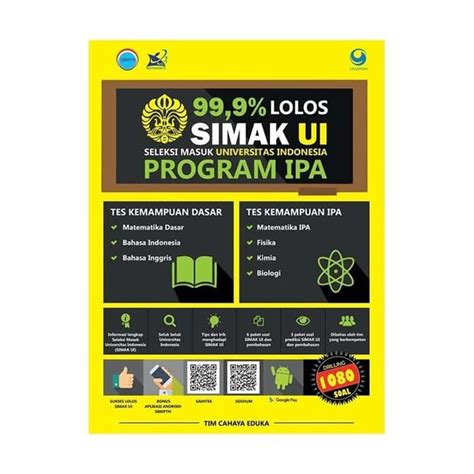 Jual TERMURAH Buku 99 9 LOLOS SIMAK UI PROGRAM IPA 2018 2019