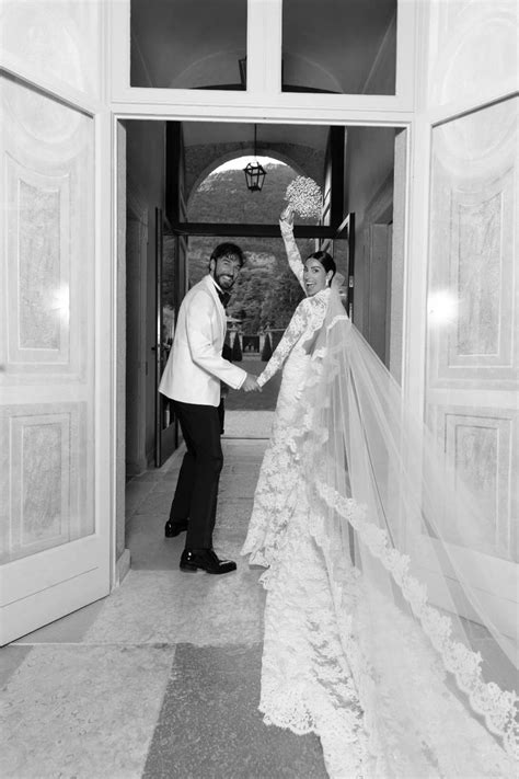 Giorgia Gabriele Wore A Custom Off White Wedding Dress With A 26 Foot Train To Her Ceremony On