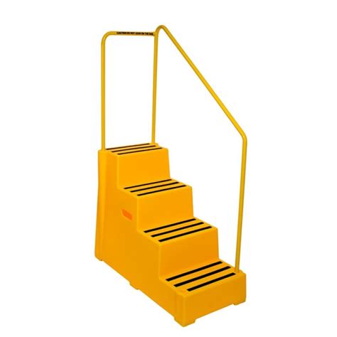 4 Tread Heavy Duty Moulded Safety Step with Handrail