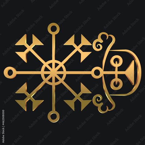 Valak Volac Vector Golden Color Seal Isolated Sigil Ars Goetia Goetic