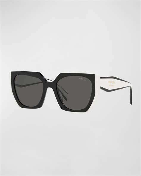 Prada Geometric Rectangle Acetate Sunglasses Neiman Marcus