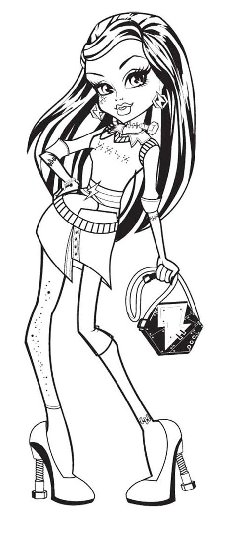 Monster High Frankie Stein Coloring Page Coloring Pages Cool