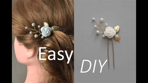 Hair Pin With Flower Hair Accessory Bobby Pin Easy Diy Tutorial Youtube