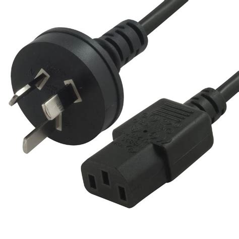 3pin Mains Plug To IEC C13 Female Power Cable Wall PC 240V 1 8m