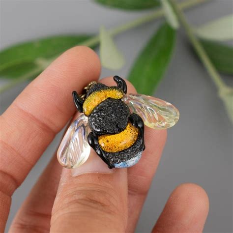 Bumble Bee Glass Pendant Etsy