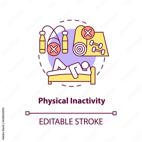 Physical Inactivity Concept Icon Sitting Or Laying Down During Day