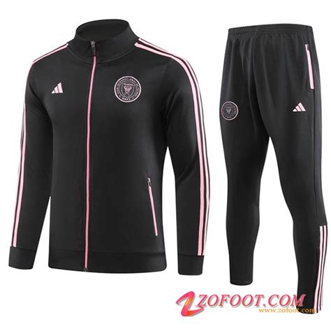 Vieux Ensemble Survetement De Foot Veste Foot Inter Miami CF Noir 2023 2024