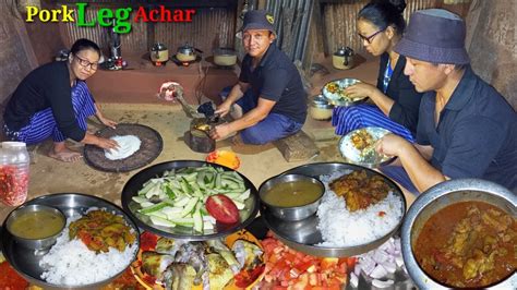 Pork Leg Achar And Rice Village Style Cooking Eating Vlog Sungur Ko