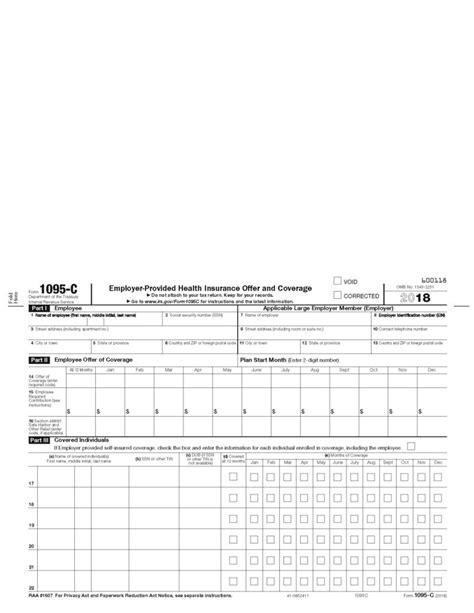 1095-C Employer Provided Health Coverage Information #1095-C - Forms ...