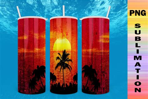 20oz Tumbler Sunset Wood Background Graphic By Tantapat2385 · Creative